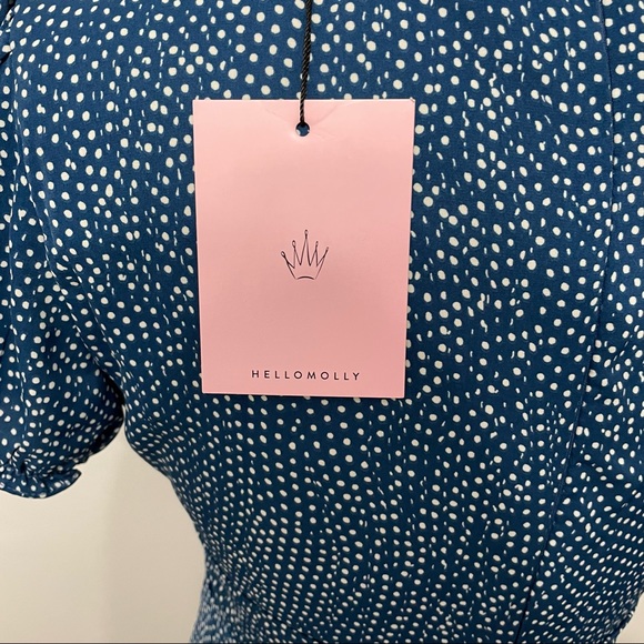 Hello Molly blue polka dot dress size L - Picture 6 of 12